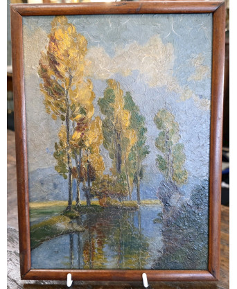 A French River Landscape Painting