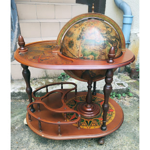 A Vintage French Atlas Globe-Bar Cabinet 