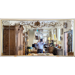 A large Vintage French Eglomisé Mirror