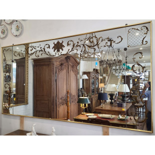 A large Vintage French Eglomisé Mirror