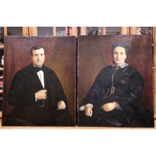 A pair of Formal French Portraits 