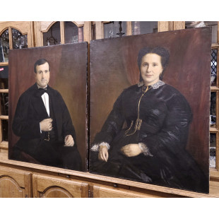 A pair of Formal French Portraits 