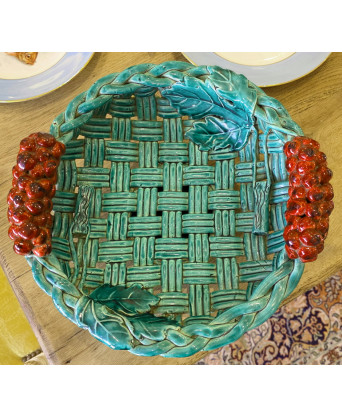 A French Faience Woven Basket