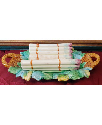 A French Majolica Asparagus Platter A French Majolica Asparagus Platter