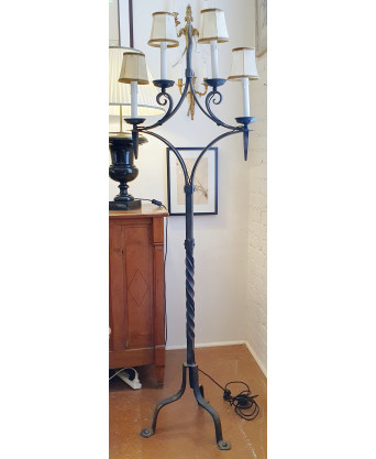 A Gothic Wrought Iron Candelabrum