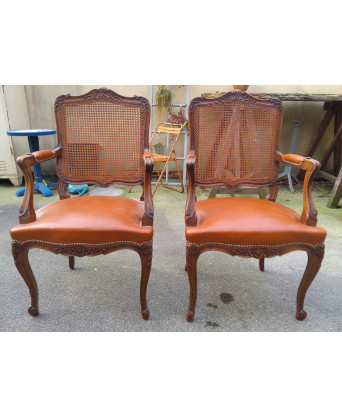 A pair of French Louis XV Armchairs A pair of French Louis XV Armchairs