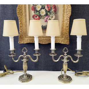 A pair of French Louis XVI Candlestick Lamps