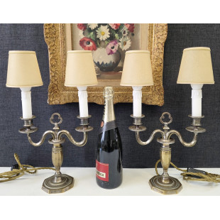 A pair of French Louis XVI Candlestick Lamps