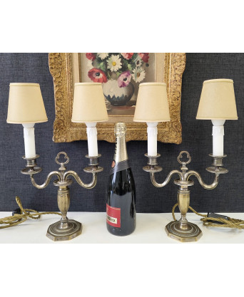 A pair of French Louis XVI Candlestick Lamps