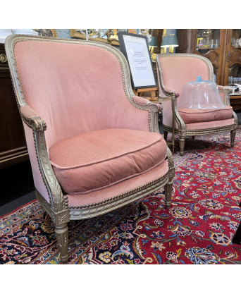 A pair of French 'Bergère en Gondole' Armchairs 