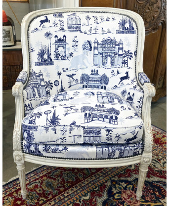 A pair of Parisian Louis XVI Bergere Armchairs
