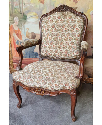 A pair of French Louis XV Armchairs A pair of French Louis XV Armchairs