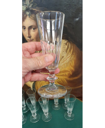 A set of 10 Crystal Champagne Flutes