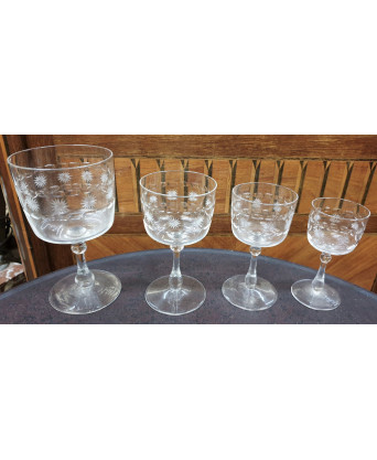 A set of 32 Dinner Table Crystal Glasses