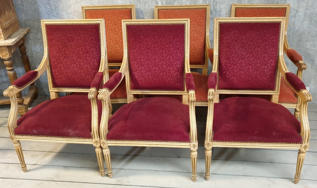 A lot of 6 Louis XVI Armchairs