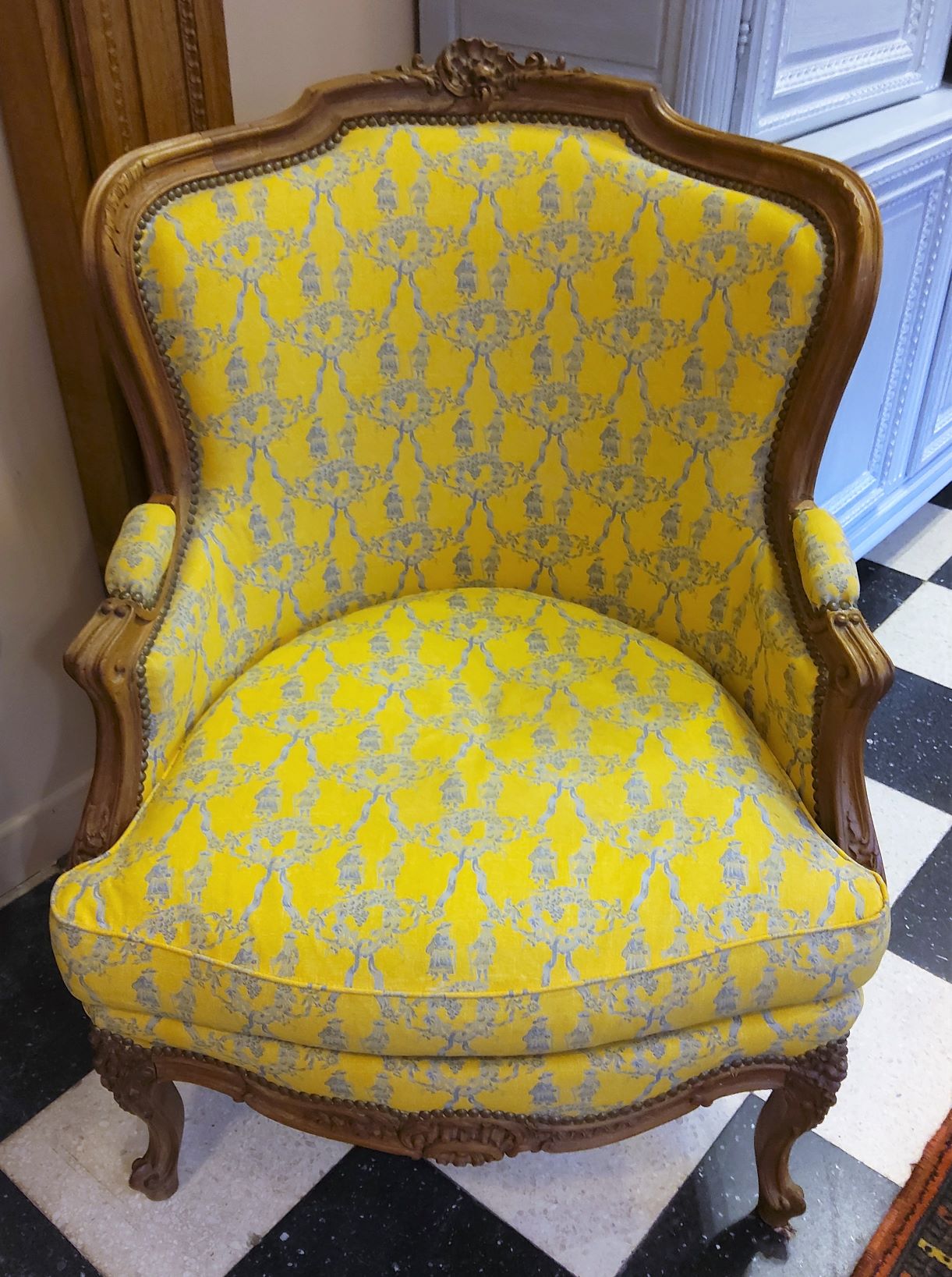 A French "Bergère en Gondole" Armchair