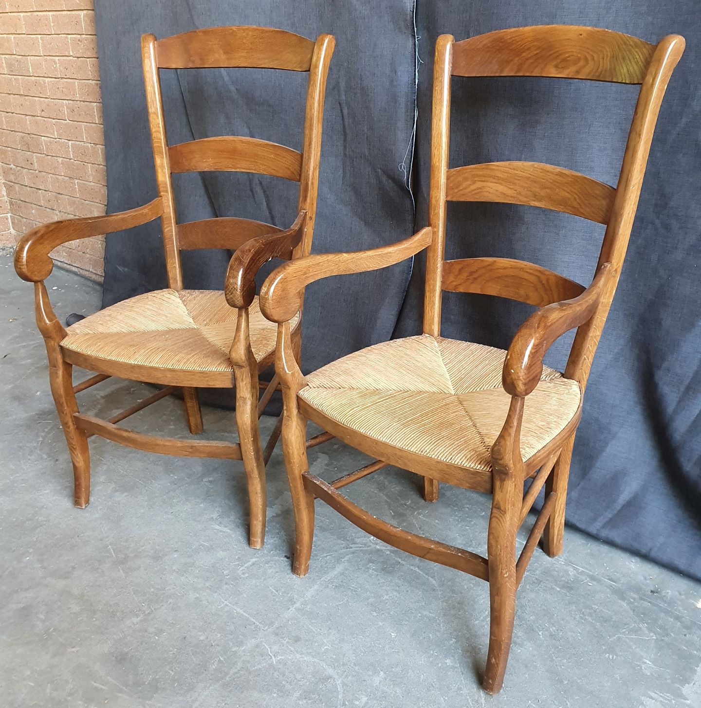 Two pairs of French Provincial Armchairs