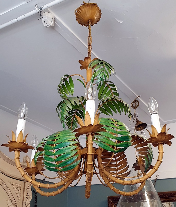 A French "Bamboo" Ceiling Light