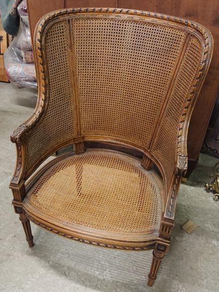 A Louis XVI Bergère en Gondole Desk Armchair