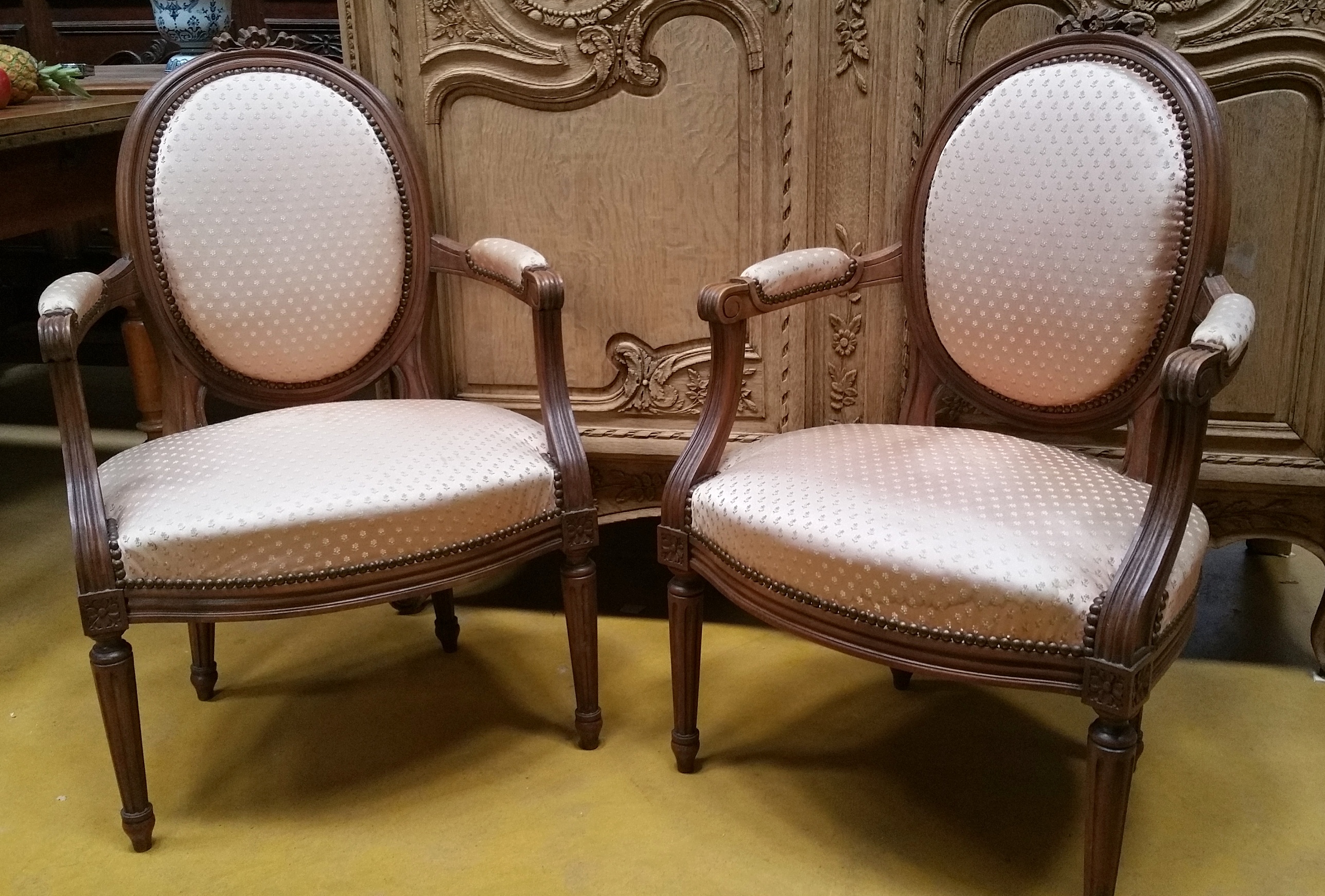 A pair of French Louis XVI Armchairs