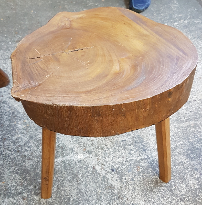 A Vintage French Tree Trunk Side Table