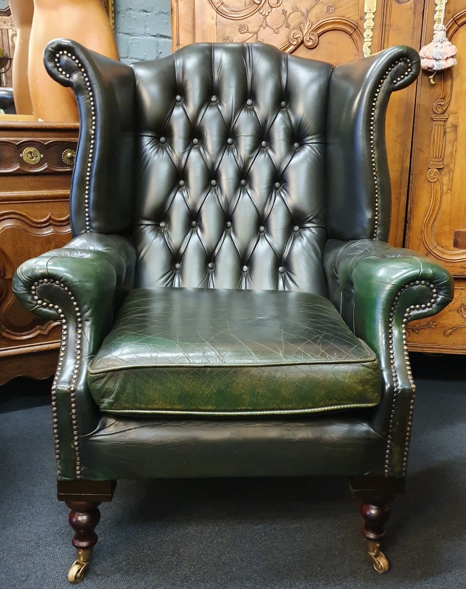 A Wing-Back Library Armchair