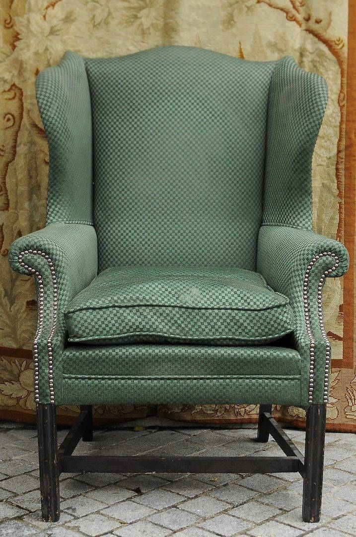 A pair of Wing-Back Library Armchairs
