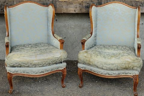 A pair of Louis LXV Library Bergeres