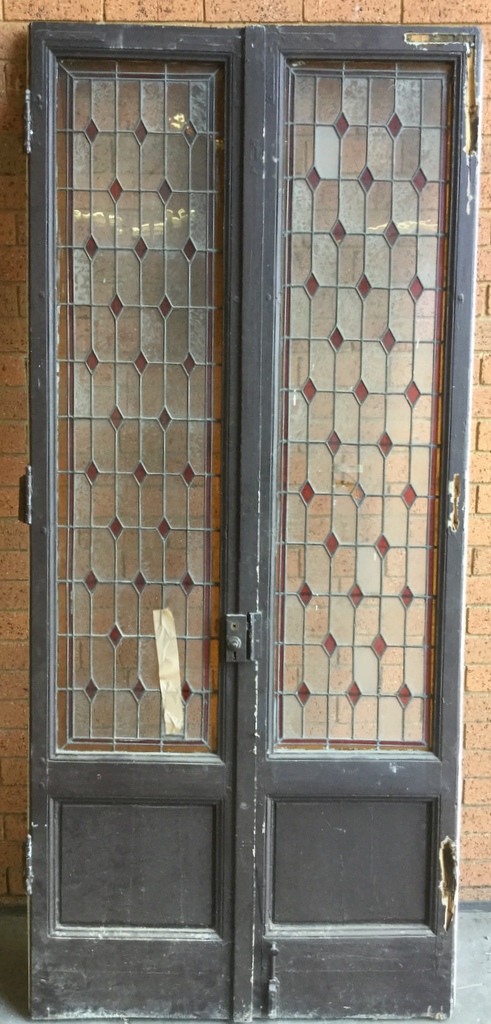 A pair of French Leadlight Doors