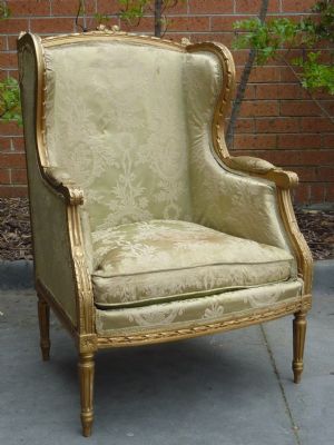 A pair of gilt Bergere Armchairs