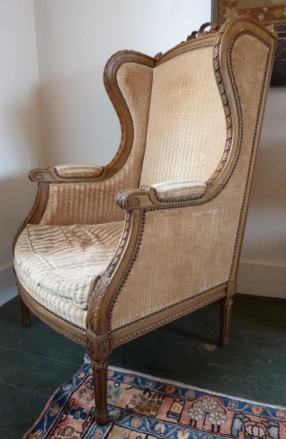 A pair of French Library Armchairs