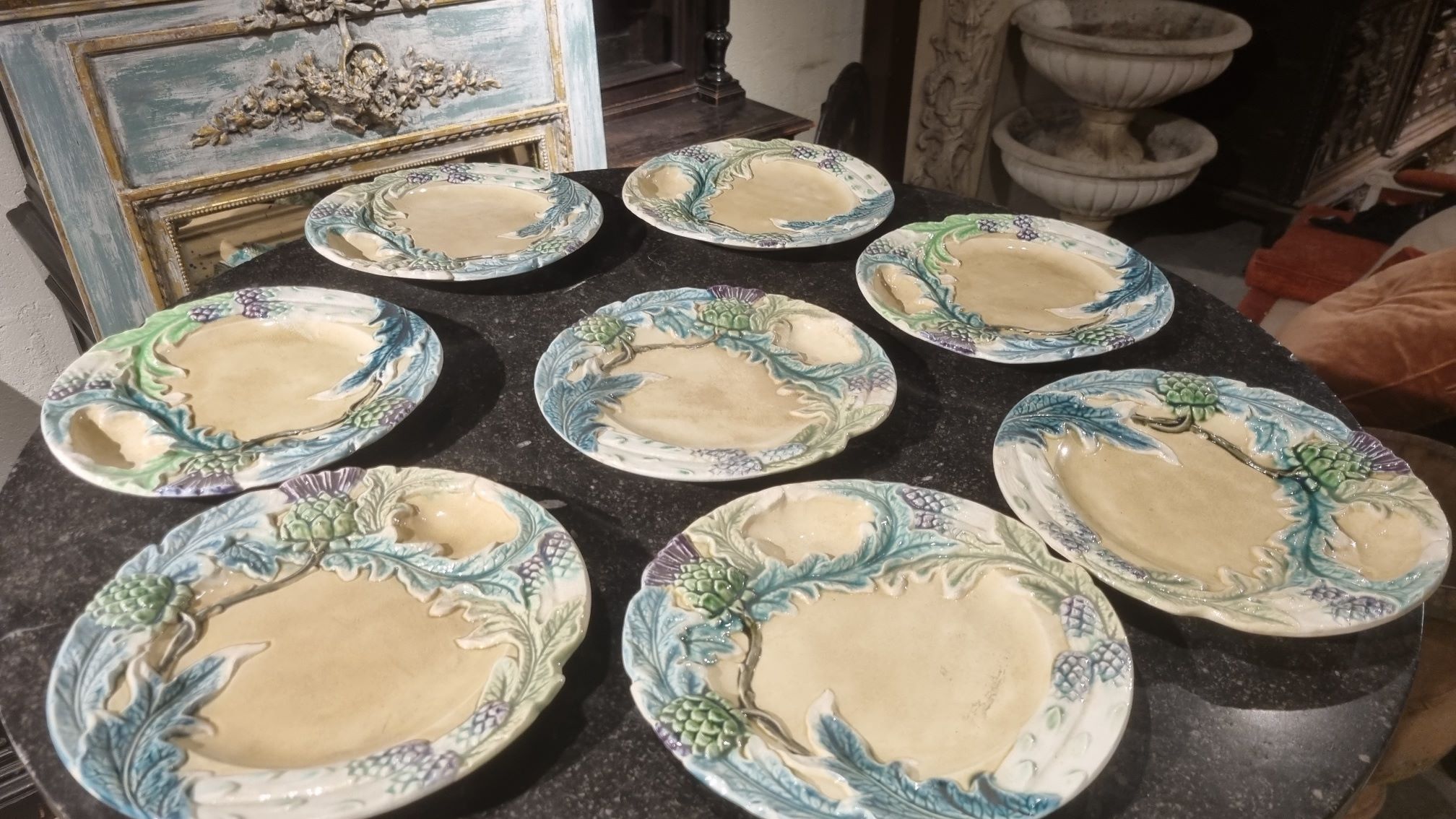 A French Majolica Serving Set